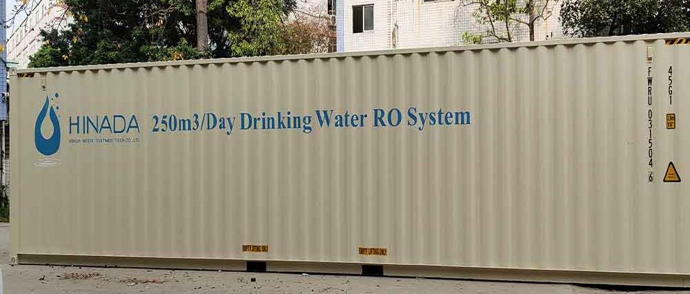 250m3 day Packaged Drinking Water RO System in Containerized