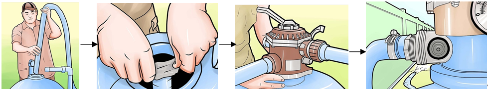 how to fill the carbon and sand in filter