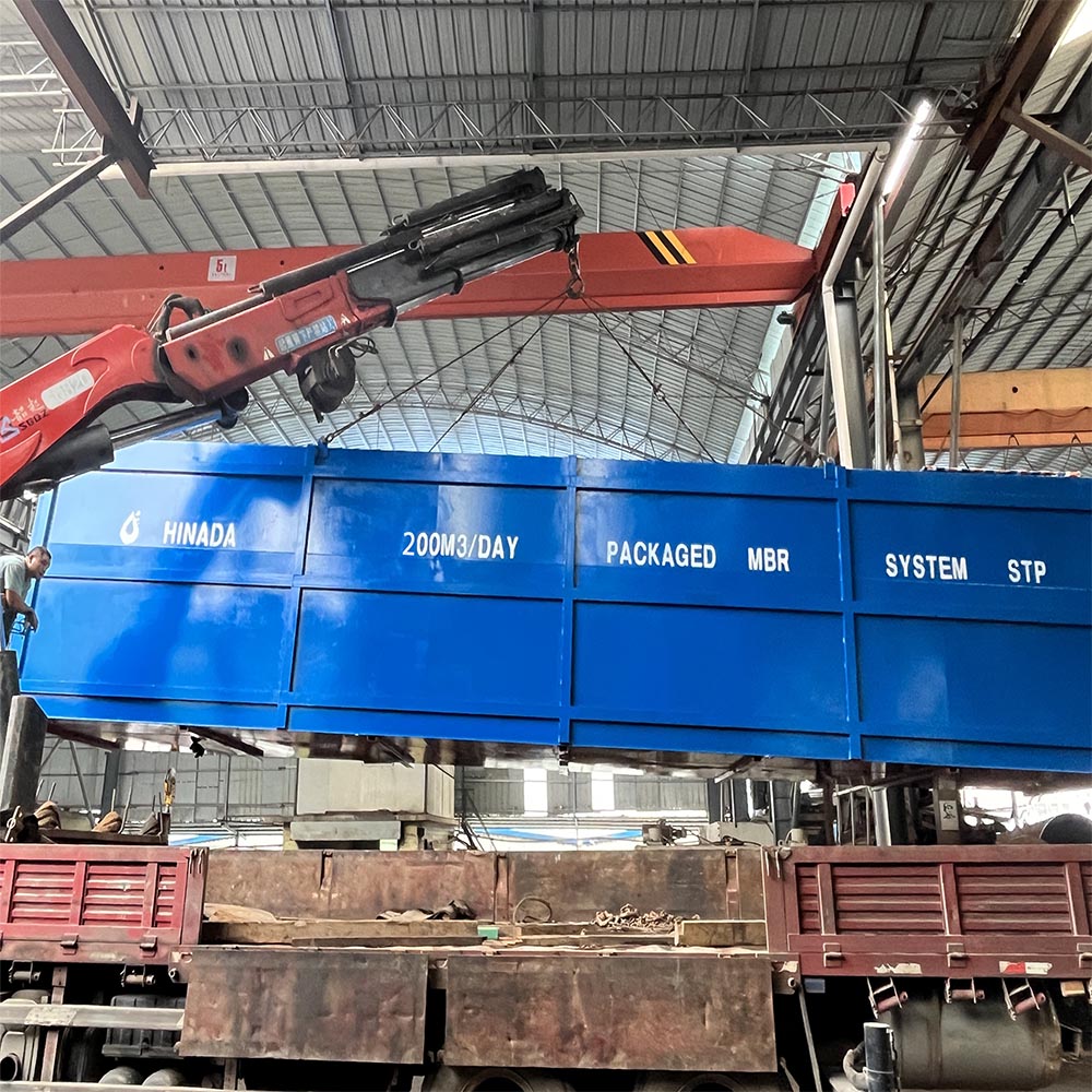 Phillippine 200m3 per day Packaged MBR System for wastewater treatment in containerized